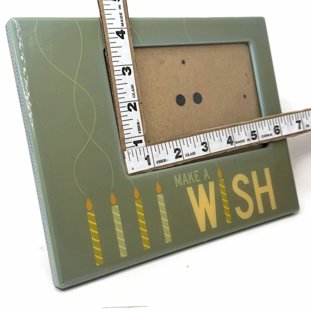 Green Ceramic Birthday “Make a Wish” Picture Frame
